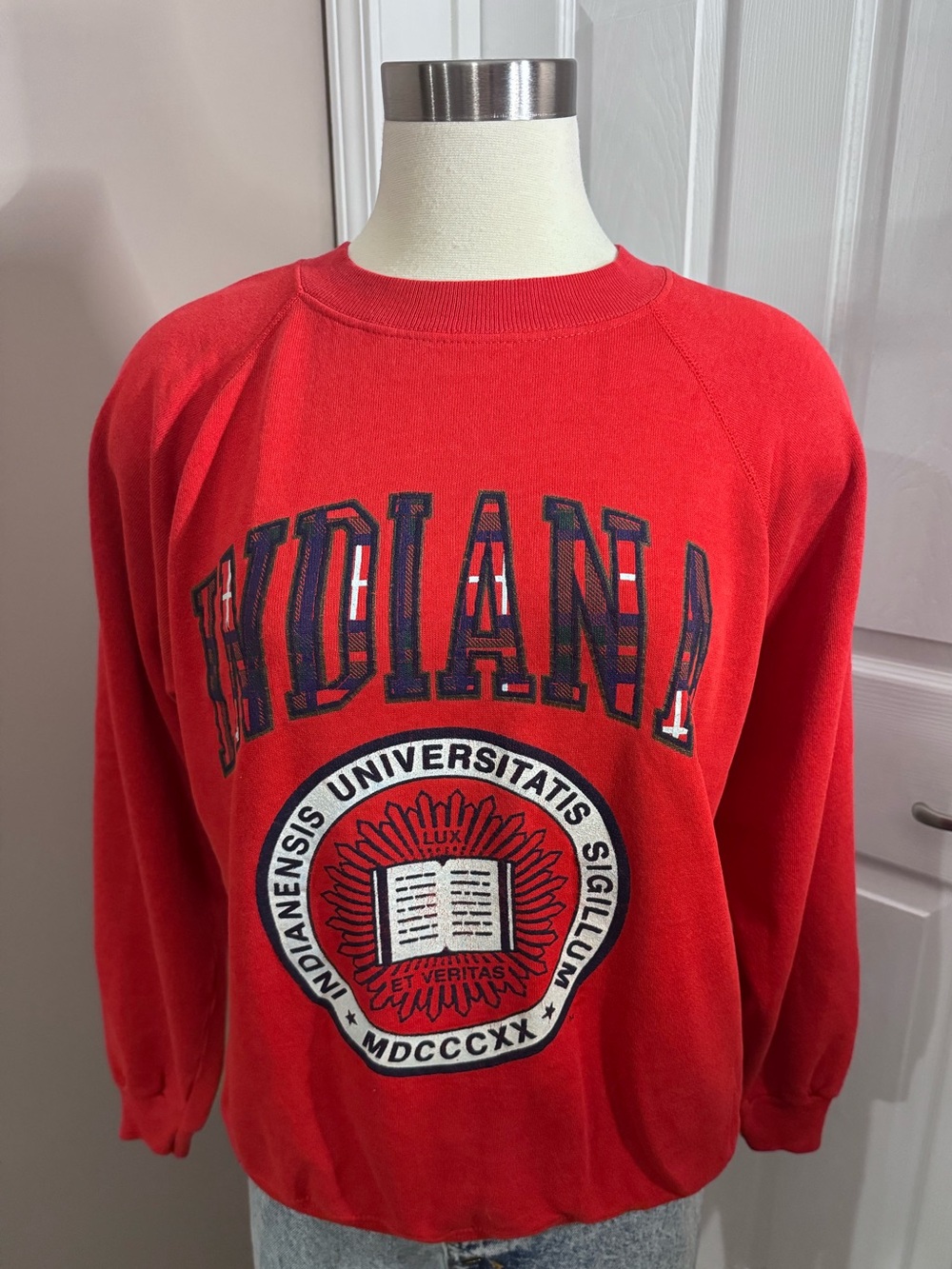 Vintage Indiana University IU Crewneck Sweatshirt Hanes 80s 90s Large